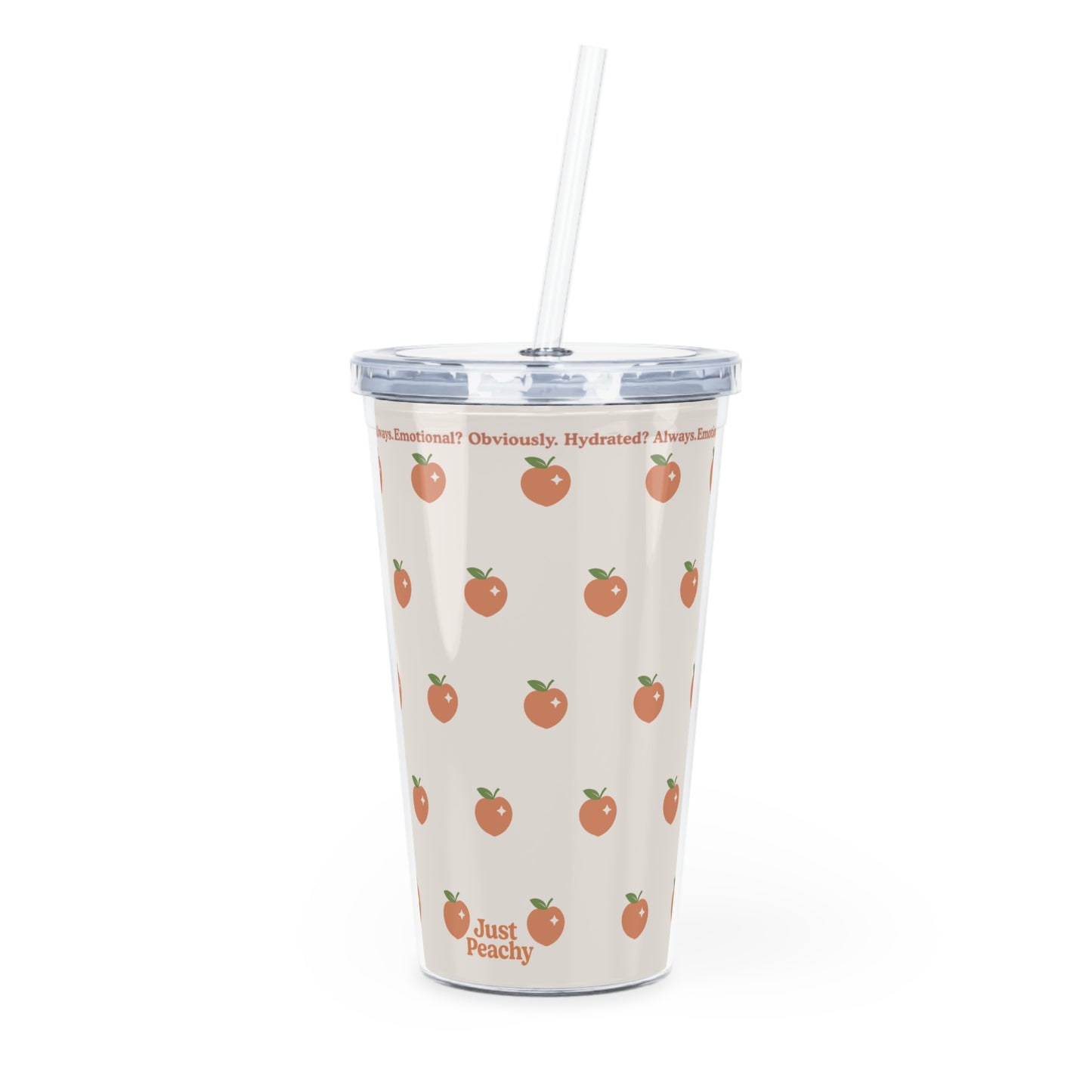 Funny Tumbler with Straw – 'Emotional? Obviously. Hydrated? Always.' Summer Cup