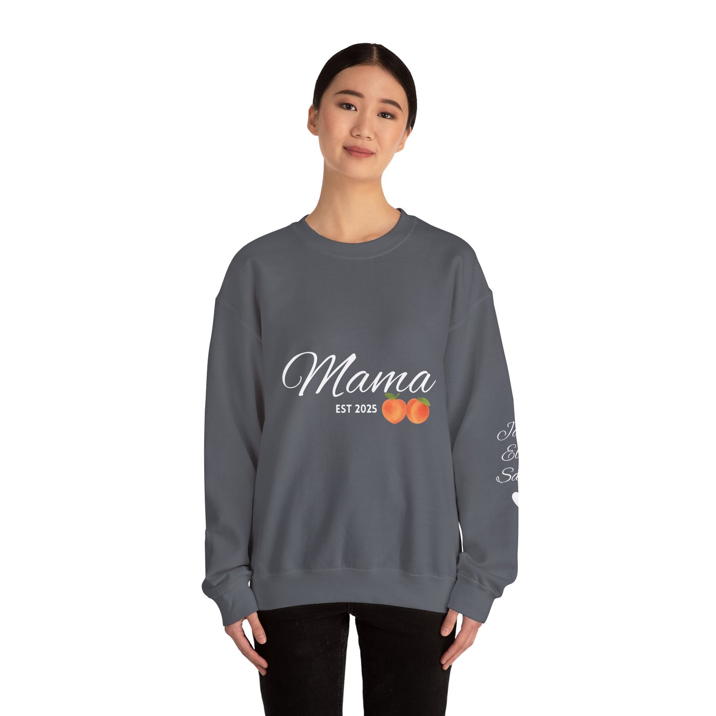 Mama EST 2025 Crewneck Sweatshirt, Perfect Gift for New Moms, Cozy Family Wear, Mother's Day Gift, Casual Everyday Style