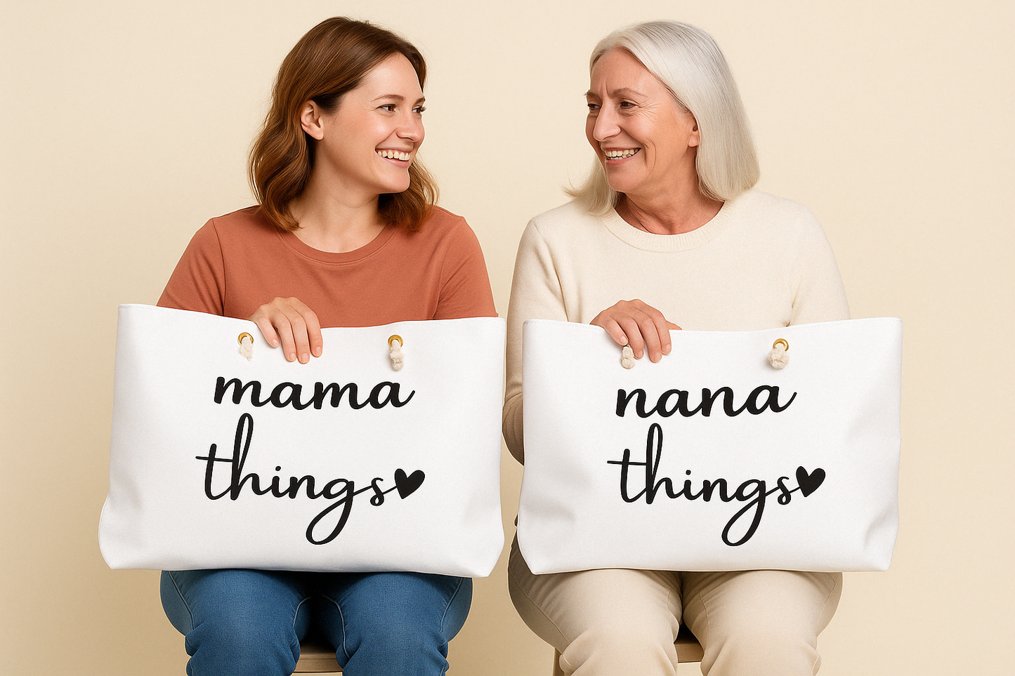 Custom "Mama Things" Weekender Bag – Personalized Oversized Tote for Moms, Nanas, & More | Travel, Beach, Everyday Use
