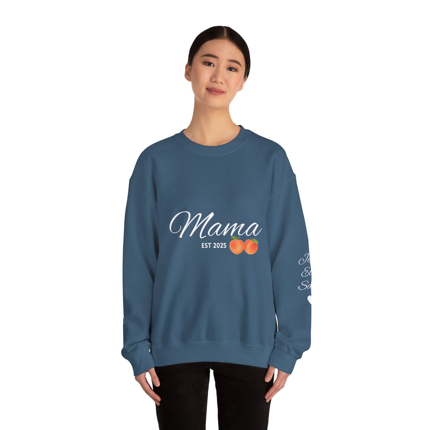 Mama EST 2025 Crewneck Sweatshirt, Perfect Gift for New Moms, Cozy Family Wear, Mother's Day Gift, Casual Everyday Style
