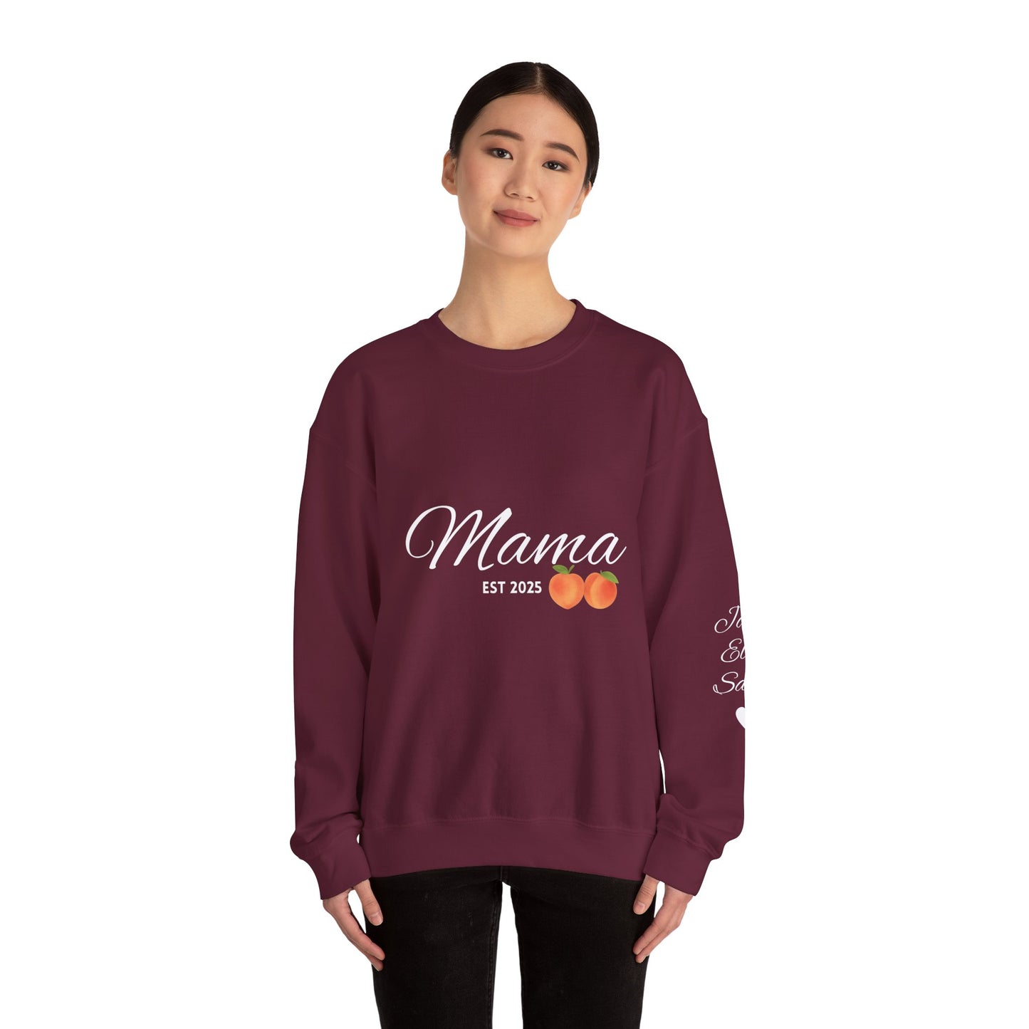 Mama EST 2025 Crewneck Sweatshirt, Perfect Gift for New Moms, Cozy Family Wear, Mother's Day Gift, Casual Everyday Style