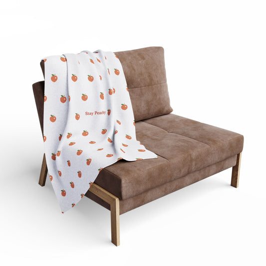 “Stay Peachy” Arctic Fleece Blanket – Soft, Cute, & Cozy Home Vibe