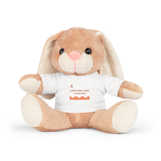 Personalized Plush Toy with T-Shirt | I Love You Mom Gift | Custom Stuffed Animal for Mother’s Day, Birthday or Just Because