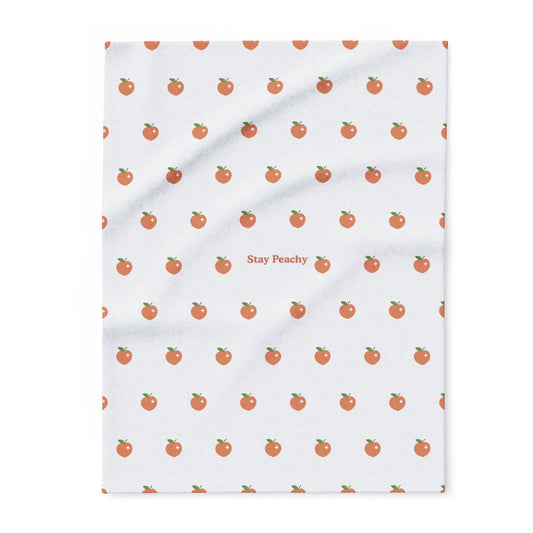 “Stay Peachy” Arctic Fleece Blanket – Soft, Cute, & Cozy Home Vibe
